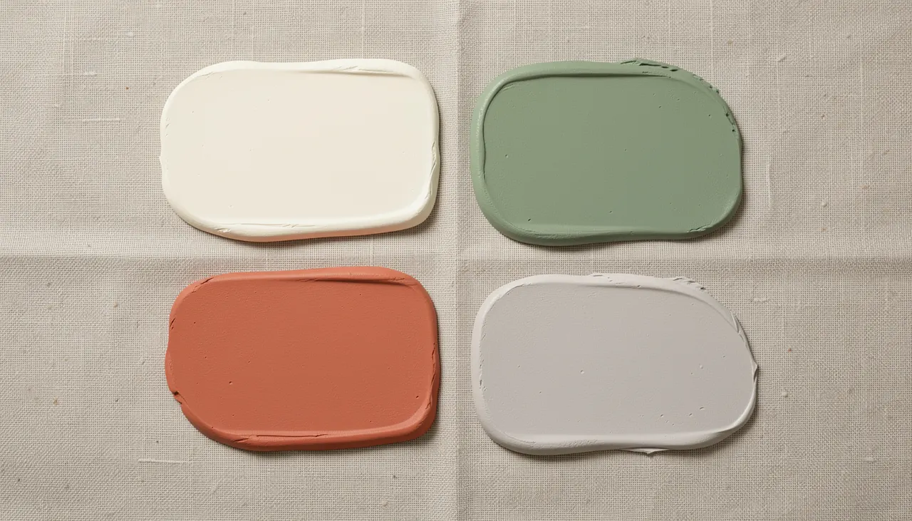 Nuancier peinture mur chambre bébé blanc cassé vert d'eau terracotta doux gris perle