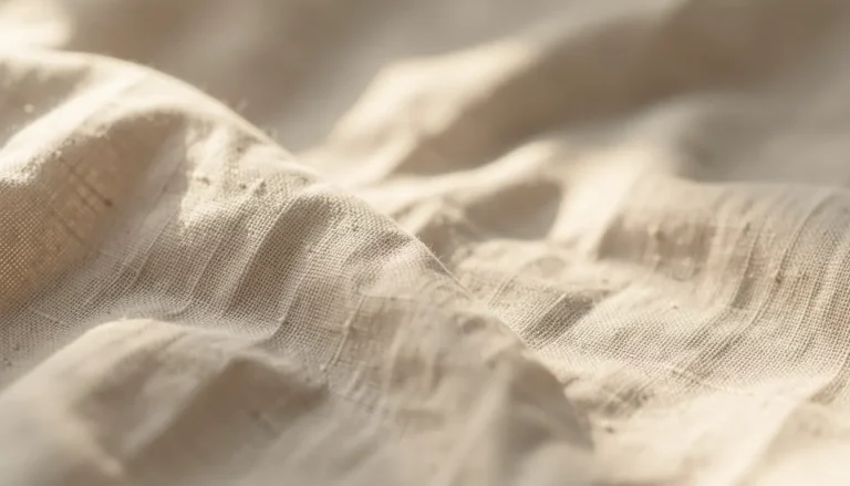 Gros plan texture lin froissé naturel lumière douce