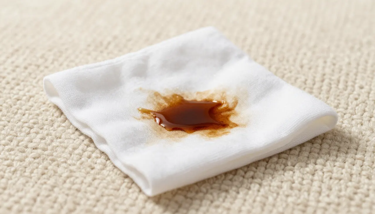 Tamponnage d'une tache sur tapis en laine