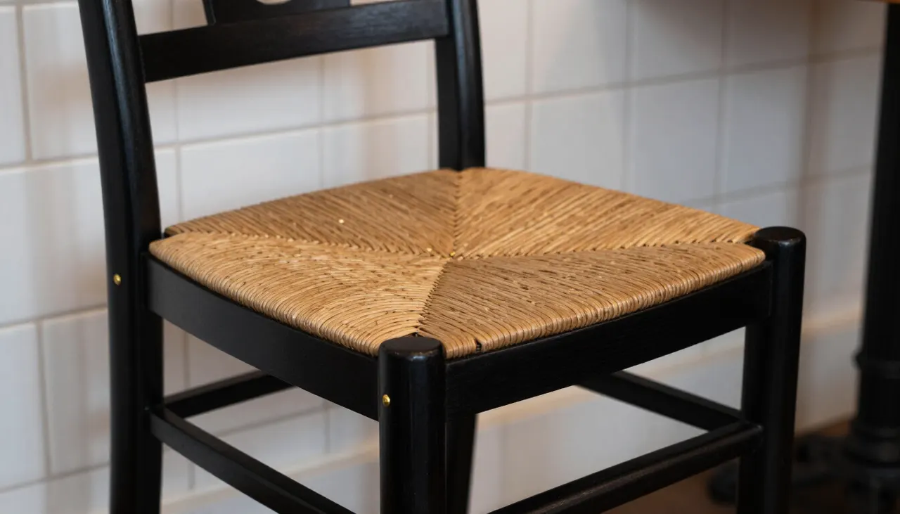 Chaise style bistrot noir et laiton