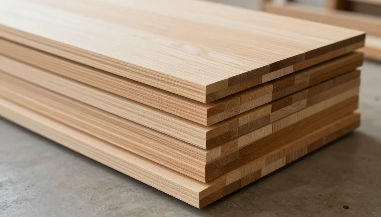 Panneaux de bois lamellé-collé en chêne et hêtre