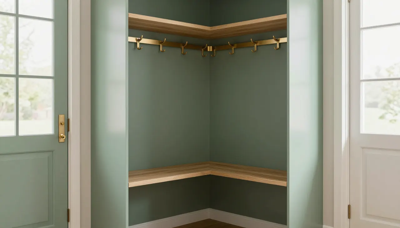 Meuble d'entrée sur mesure en angle