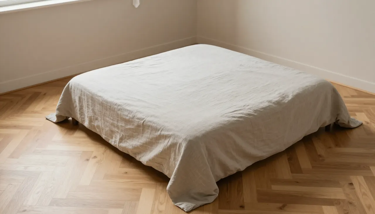 Vue d'ensemble d'une chambre de douze mètres carrés