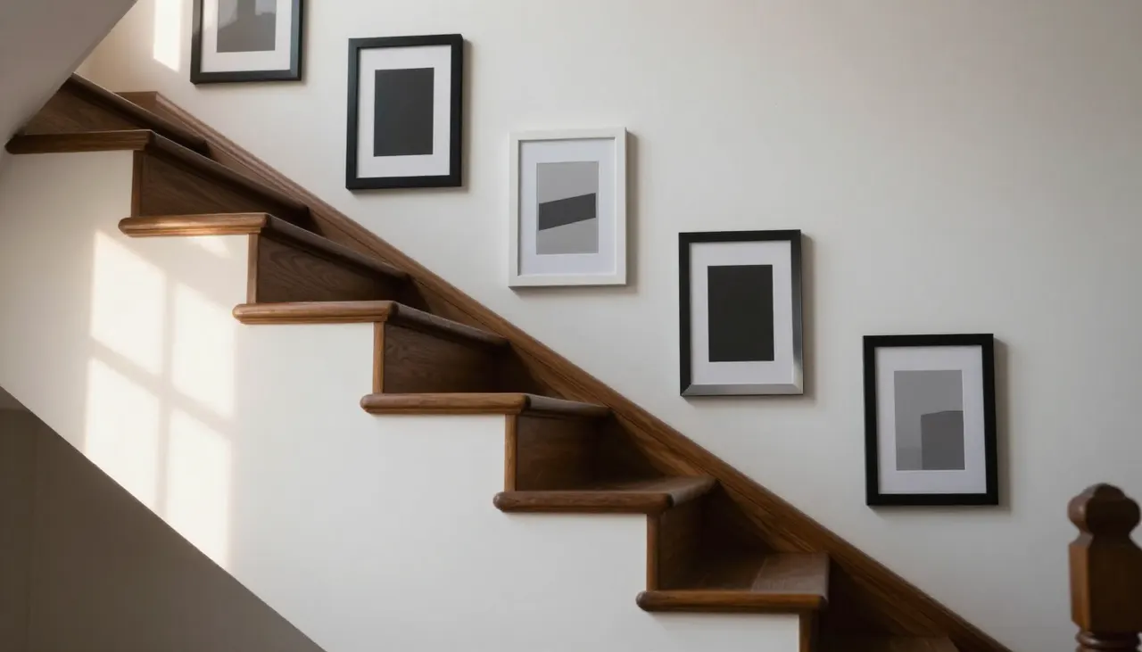 Cadres disposés le long d'un escalier