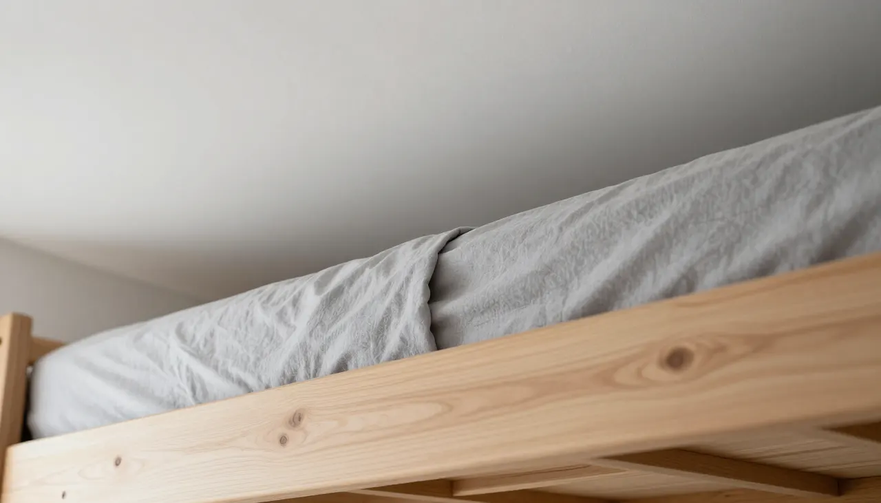 Espace sous plafond d'un lit mezzanine adulte
