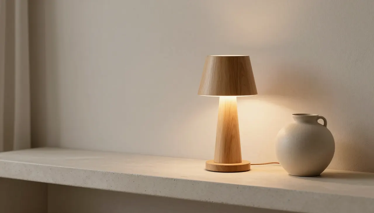 Lampe en bois dans un intérieur design