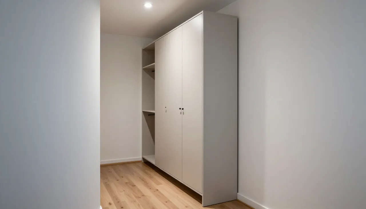 Armoire étroite dans un couloir étroit