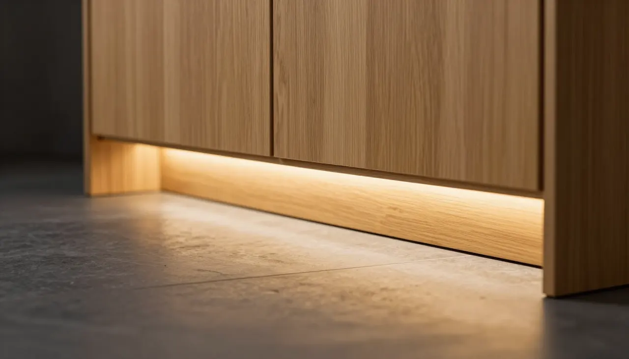 Meuble avec éclairage LED rasant