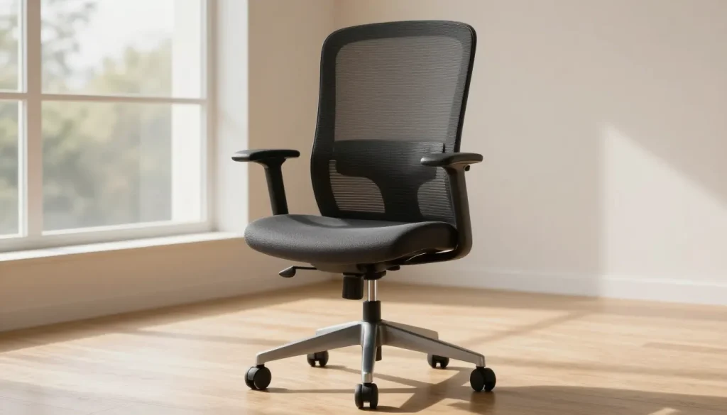 Chaise de bureau ergonomique dans un salon lumineux