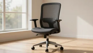 Chaise de bureau ergonomique dans un salon lumineux
