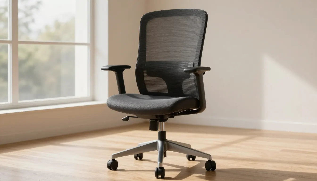 Chaise de bureau ergonomique dans un salon lumineux