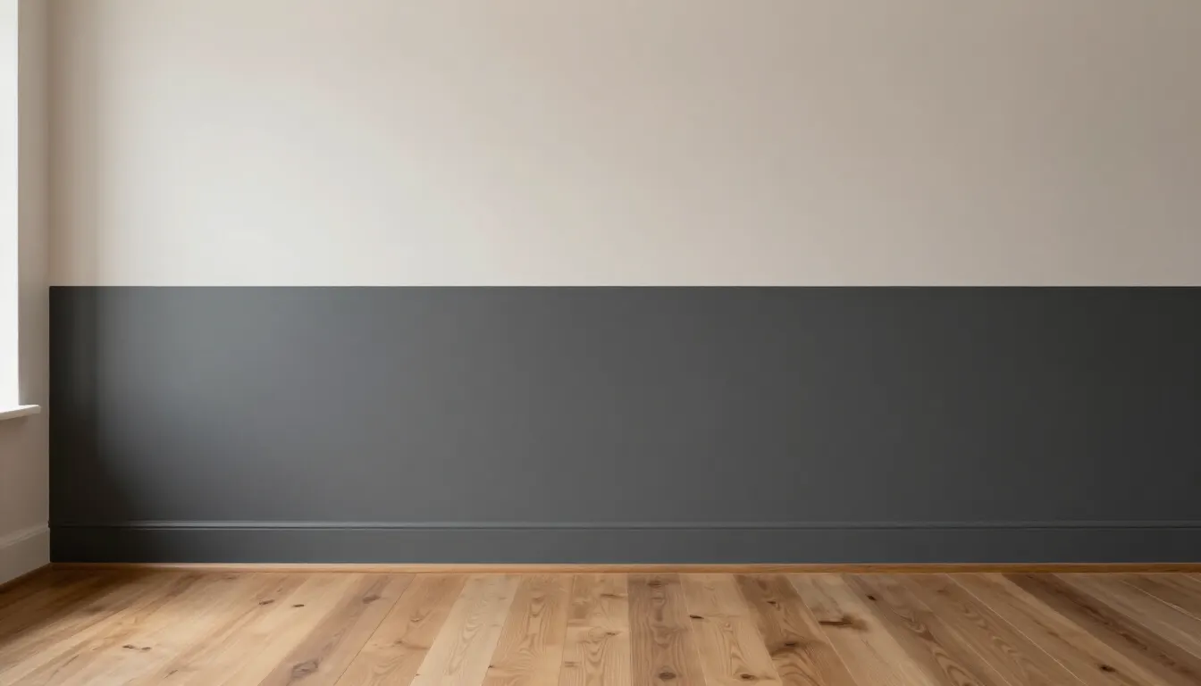 Mur bicolore séparé par une ligne nette