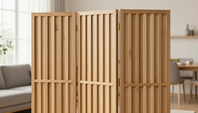 Paravent en bois design dans un salon