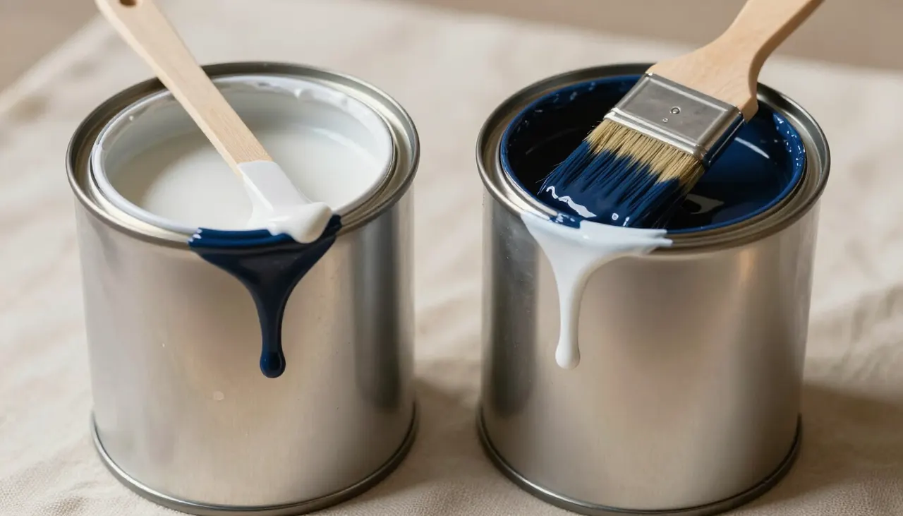 Deux pots de peinture différents pour baignoire