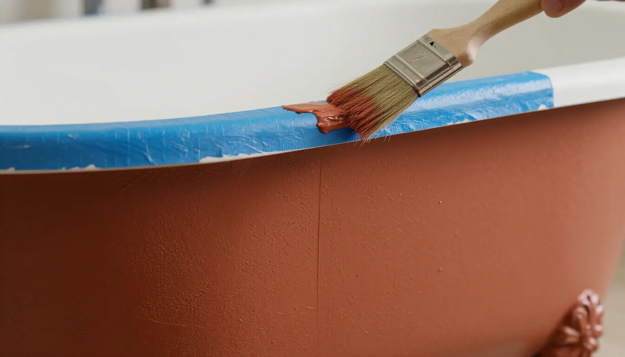 Peinture des flancs extérieurs en terre cuite
