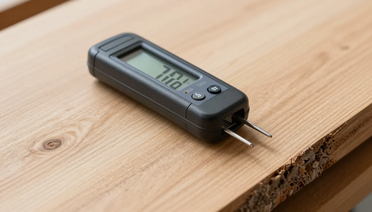 Mesure d'humidité sur une planche brute