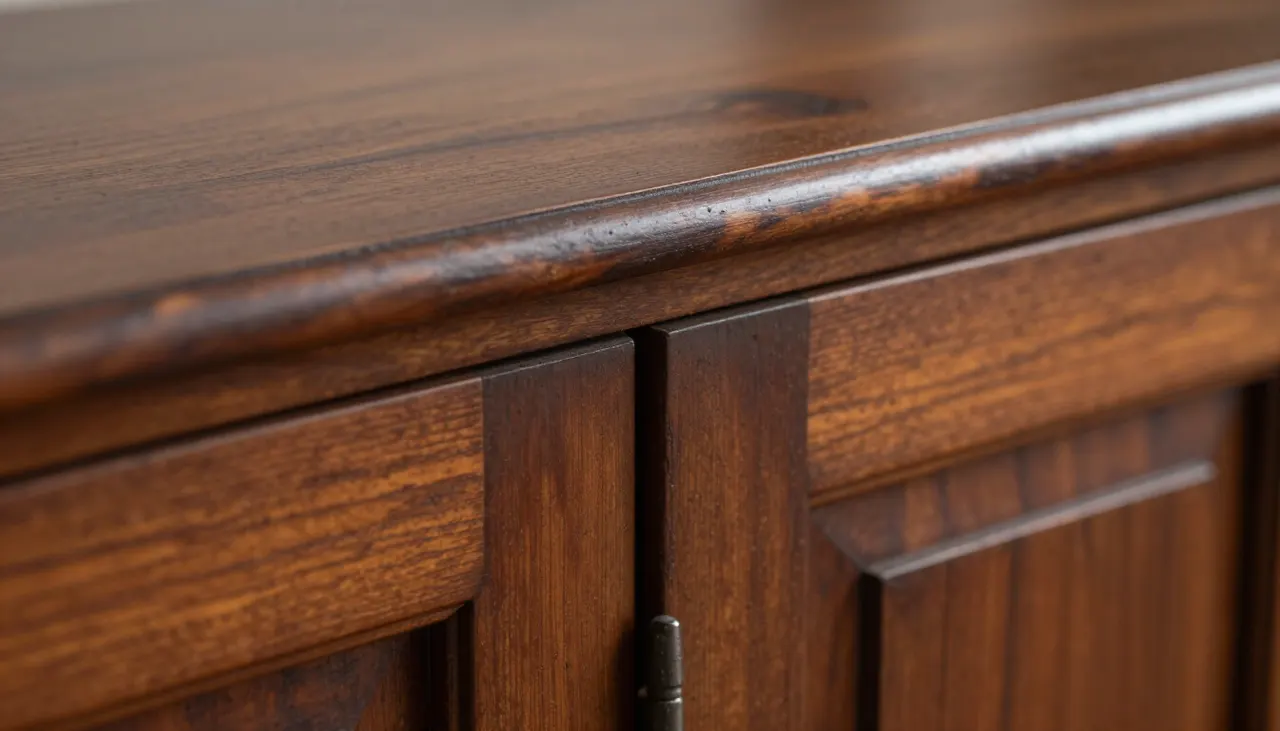Détail d'une corniche et porte d'armoire ancienne