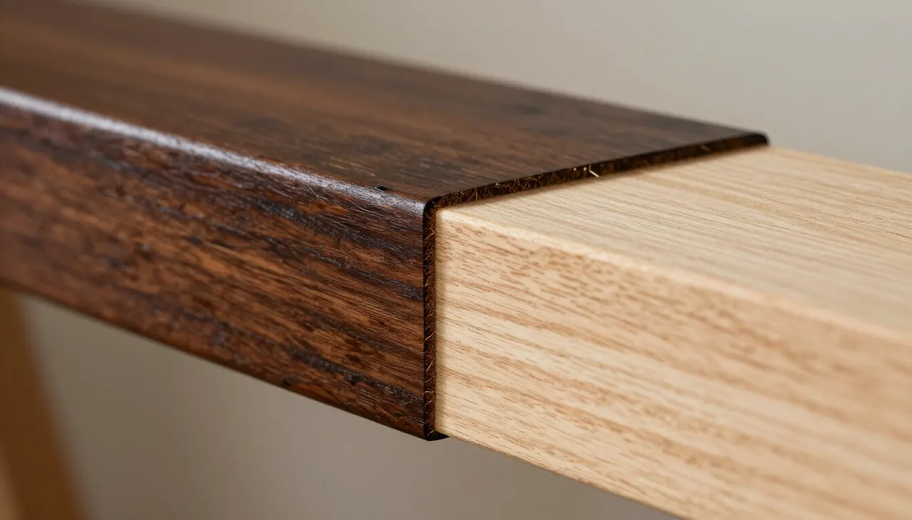 Poutre en bois brut poncée et éclaircie