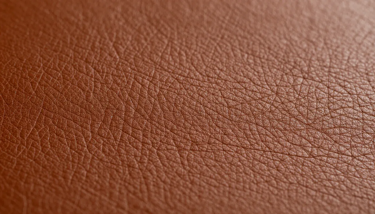 Gros plan sur la texture d'un cuir pleine fleur