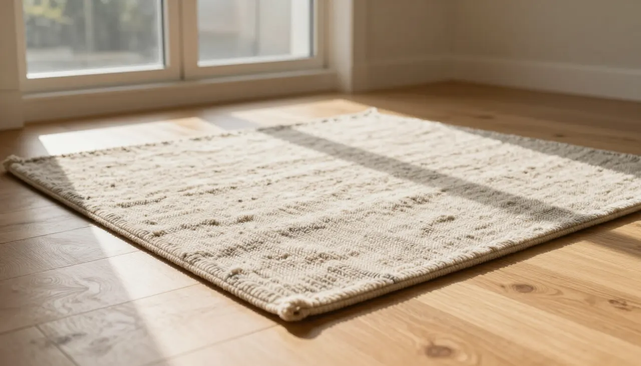 Séchage à plat d'un tapis en laine