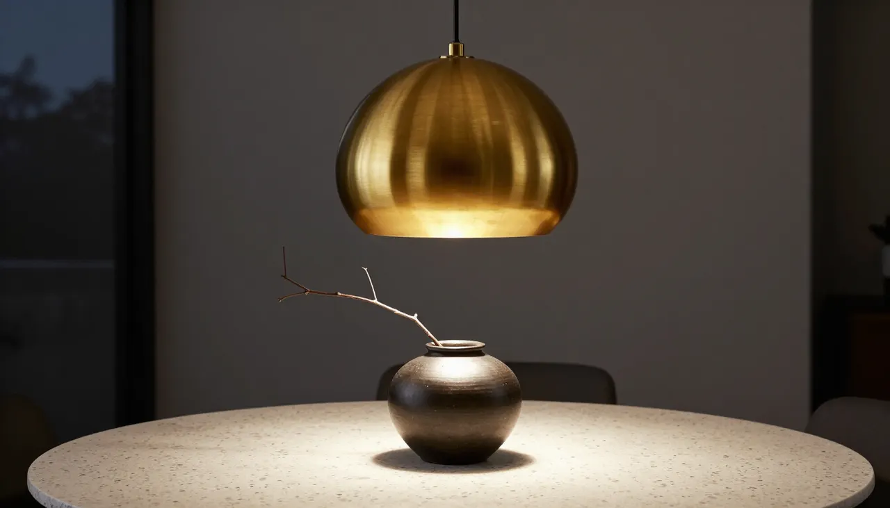 Suspension design au-dessus d'une table ronde