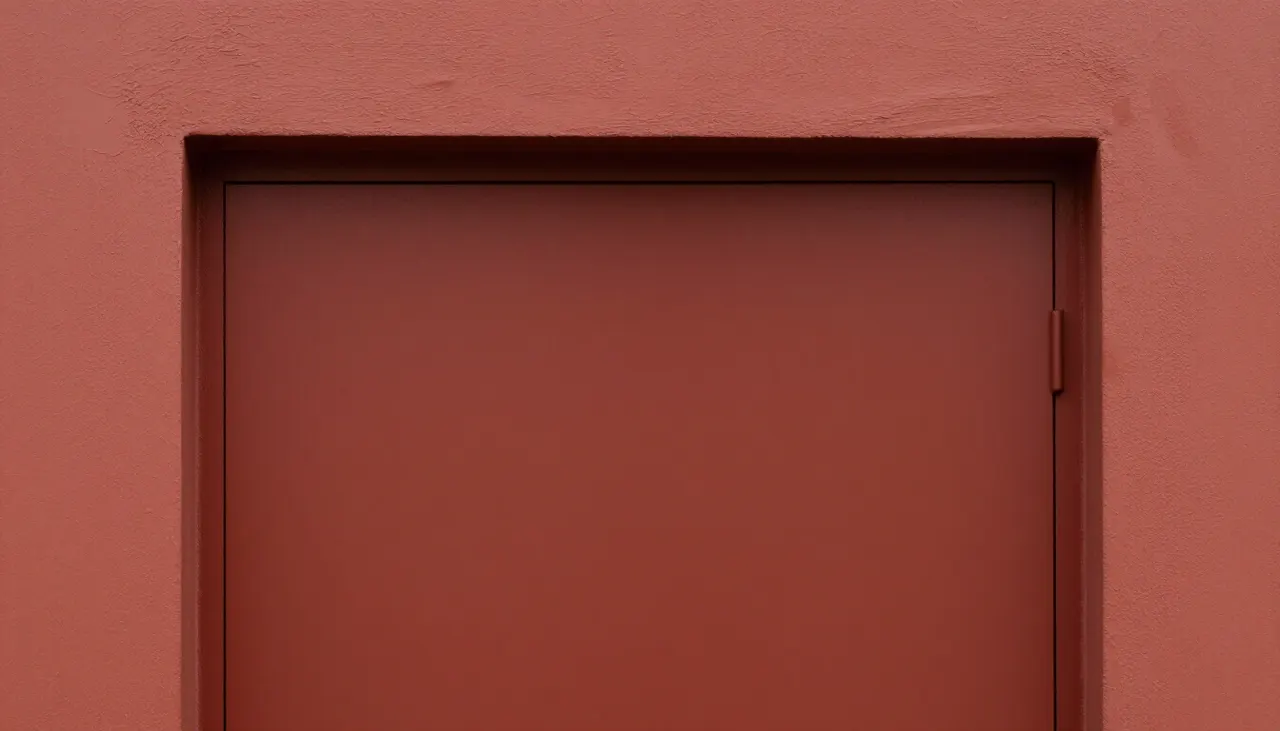 Coffret électrique peint ton sur ton terracotta