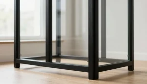 Verrière d'intérieur en bois noir installée