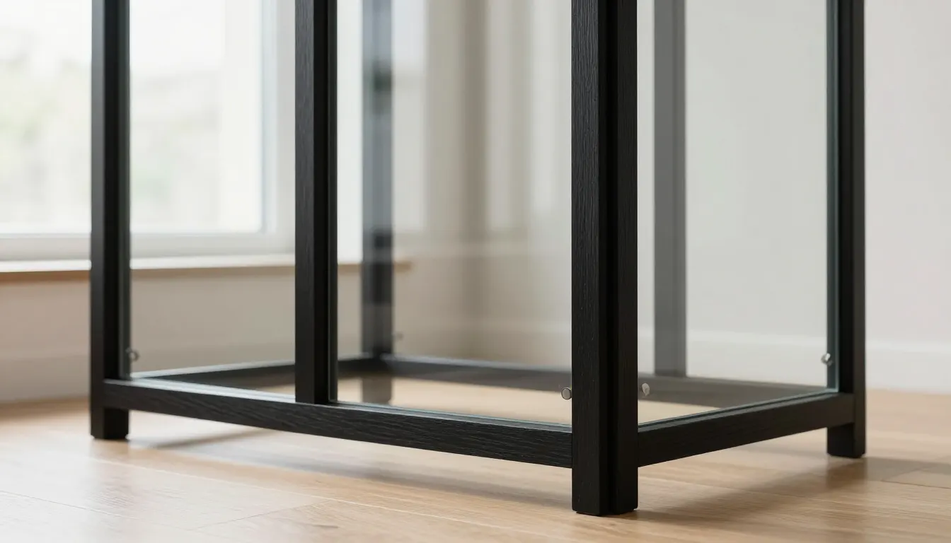 Verrière d'intérieur en bois noir installée